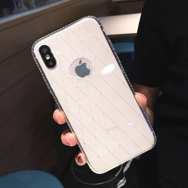 Блестящие алмазные Стразы, блестящий чехол для телефона iphone X, XS, XR, XS, Max, 6, 6 S, 7, 8 Plus, с окошком, мягкая задняя крышка из ТПУ - Цвет: C