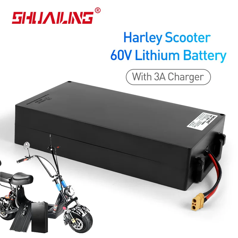 E-bike Battery 60V 20Ah 25Ah 18650 li-ion battery pack 1500W 1800W BMS protection 30A Electric Scooter Citycoco With 3A Charger |