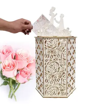 

2020 Hot SaleDIY Wooden Wedding Card Box Rustic Greeting Sign Holder Anniversary Party Supply