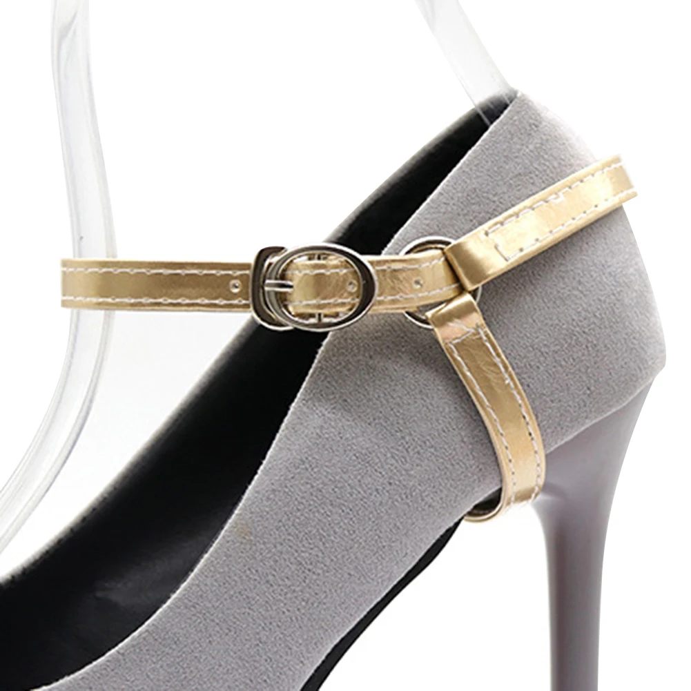 Detachable Triangle Bundle Shoelace Anti-slip Faux Leather High Heels Shoe Strap