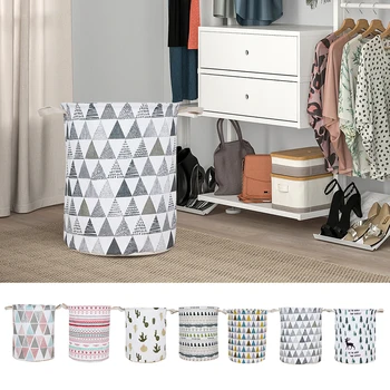 

Round Storage 1pc Folding Laundry Basket Organizer Bin Bag Large Hamper Collapsible Clothes Toy Holder Bucket Large Capacity