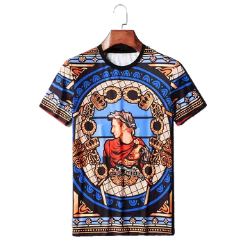 

Brand Men Clothes Short Sleeve T Shirt Men Summer Streetwear Casual T-Shirt Luxury Retro Printing Funny T Shirts Tops Camiseta