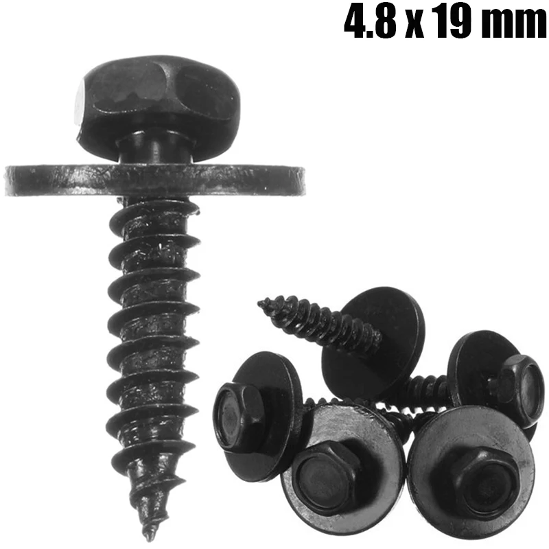 Car Self Tapping Tapper Screws And Washer 4.8 X 19 Mm Black 8mm Hex