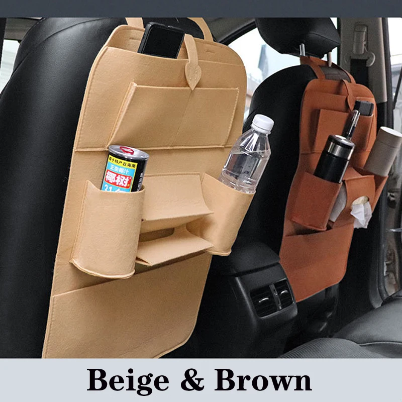 1pc Universal Car Back Seat Storage Bag Organizer Trunk Elastic Felt Storage Bag For Kia Rio K2