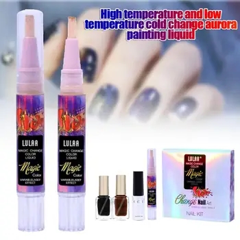 

Wholesale Temperature Color Changing Nail Liquid Polish Aurora Paint Colorful Nail Art Varnish Cuticle Protector Nail Art Latex