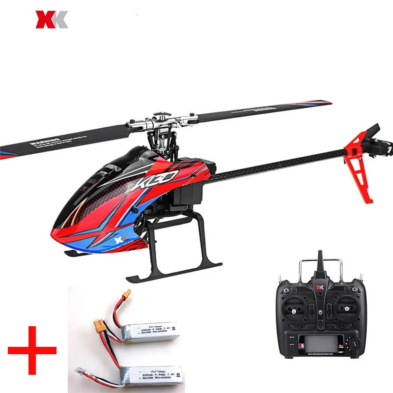 

(with 2 Batteries) Original Xk K130 6ch Brushless 3d6g Flybarless Rc Helicopter+x6 Transmitter Rtf Compatible With Futaba S-fhss