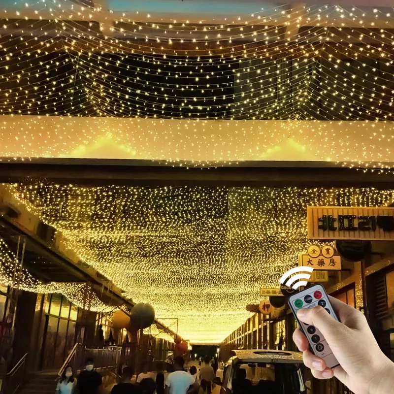 

LED String Light Remote Control Outdoor Waterproof AC220V Holiday Fairy String For Christmas Garland Wedding Party Bar Decor