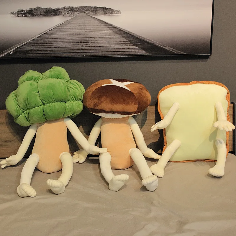 

Creative Funny Model Sandwich Bread People Cauliflower People Shiitake Mushrooms People Doll Pillow Cute Girl'S Doll Cushion