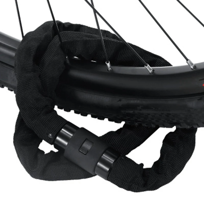 HOT-Mountain Bicycle Lock Electric Battery Car Motorcycle Chain Lock Anti-Theft Portable Bicycle Chain Anti-Prying