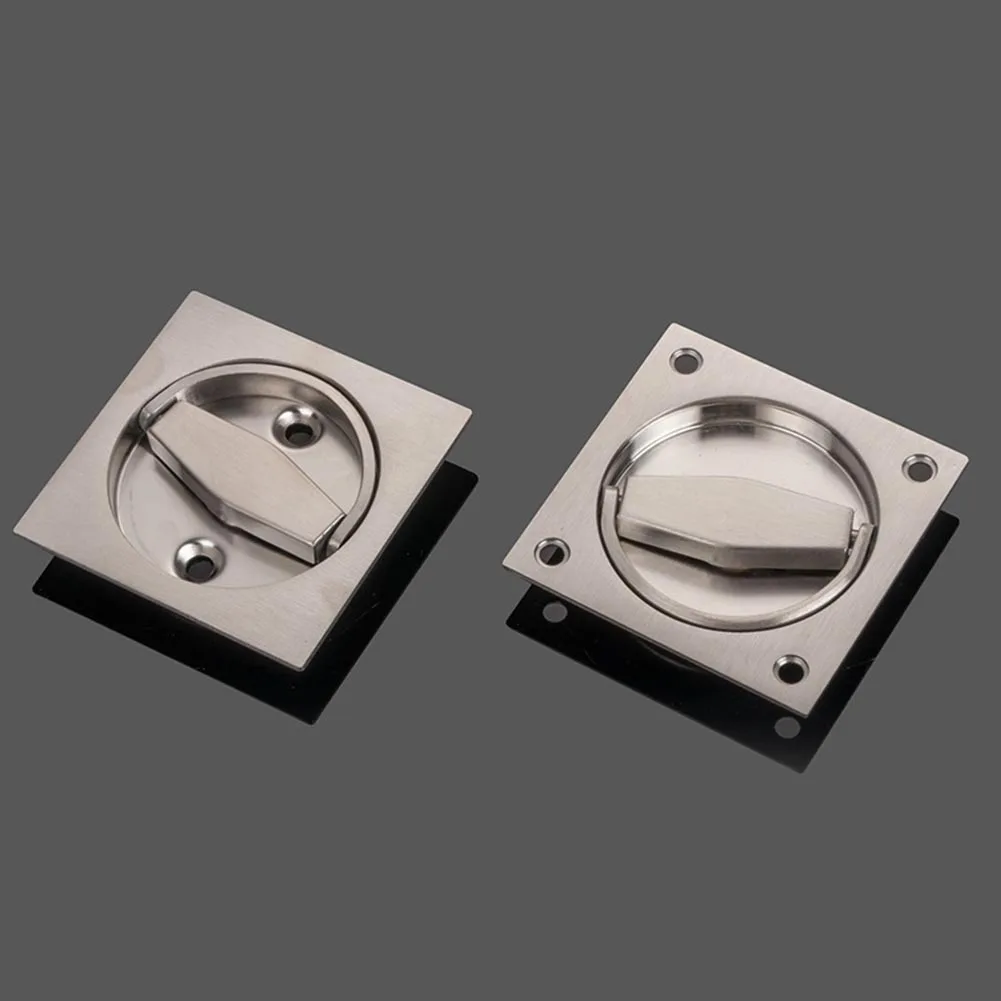 

Invisible Flush Cabinet Rustproof Pull Handle Stainless Steel Electric Box Ring Door Recessed Home Grey Durable Square