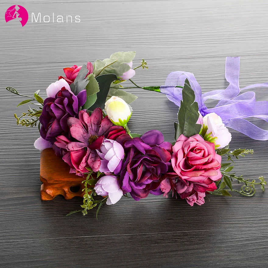 Повязка на голову MOLANS с цветами для невесты Свадебная вечерняя Женская корона