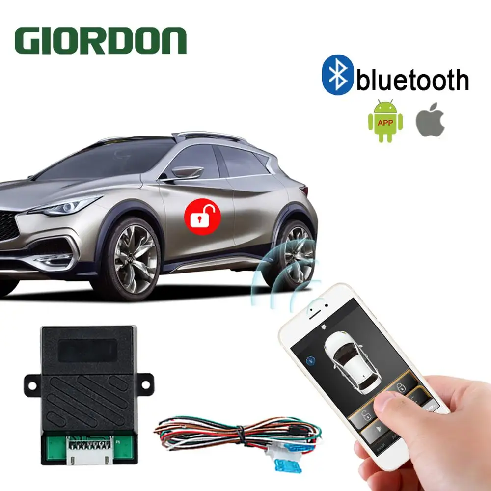 

Universal PKE Smart Key Smartphone Android/IOS Remote Alarm Security Button With Automatic rising window Passive Keyless Entry