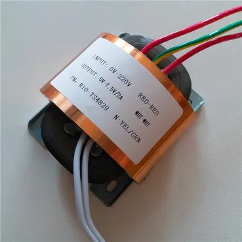 

7.5V 2A R Core Transformer 15VA R10 custom transformer 220V copper shield output for Pre-amplifier Power supply