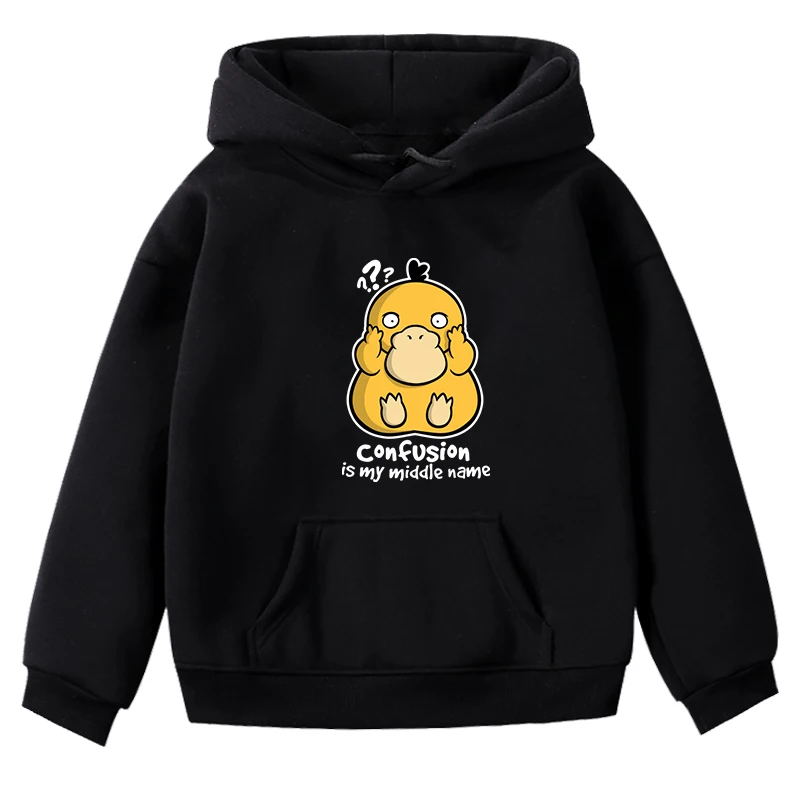 Hoodies 13 Толстовки с капюшоном для мальчиков и девочек с принтом «Покемон»; детская осенне-зимняя одежда черного цвета; свитшоты для маленьких детей; бархатный топ; Rupas - Цвет: Hoodies 13