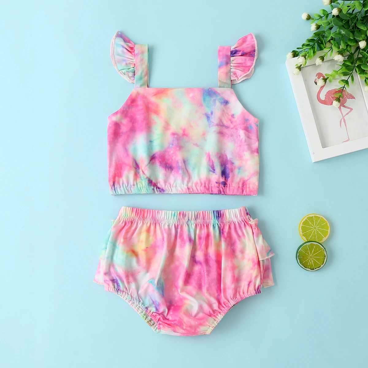

3-24M Newborn Infant Baby Girls Clothes Set Summer Vest Tops Ruffles Shorts Outfits Cute Girl Costumes