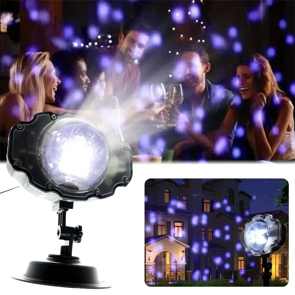 Christmas Snowflake Laser Projection RGEY LED Snow Falling Moving Projector Fairy Light New Year Remote Control Garden Lawn Lamp