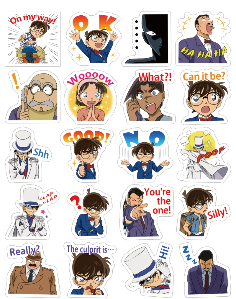 40pcs/Lot Anime Sticker Detective Conan Cute Sticker Scrapbooking Stickers /decorative Sticker /DIY Craft Photo Albums