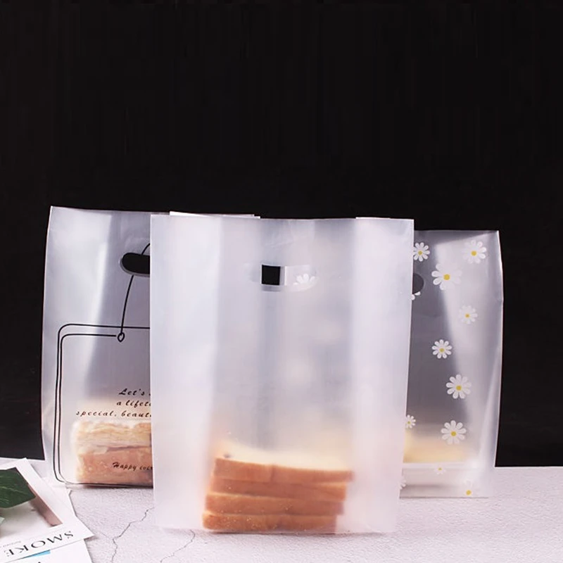 Bolsas de plástico de 50 piezas, bolsa de embalaje para llevar al horno, pan, ensalada, postre|Envoltorios y bolsas regalo| - AliExpress