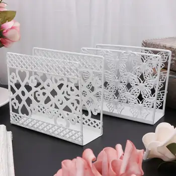 

Hollow Metal Napkin Rack Box Napkin Holder Paper Towel Dispenser Tissue Rack Serviette Holder Organizer Dining Table Decoration