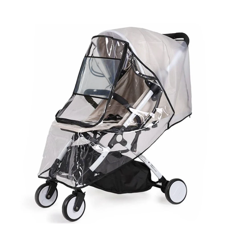 EVA Baby Stroller Accessories Waterproof Rain Cover Transparent Wind Dust  Shield Zipper Open For Pushchairs Raincoat - AliExpress