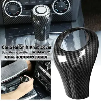 

Car Sticker Carbon Fiber Manual Gear Knob Shifter Lever Covers For Mercedes benz W204 W212 Gear Shift Knob Cover
