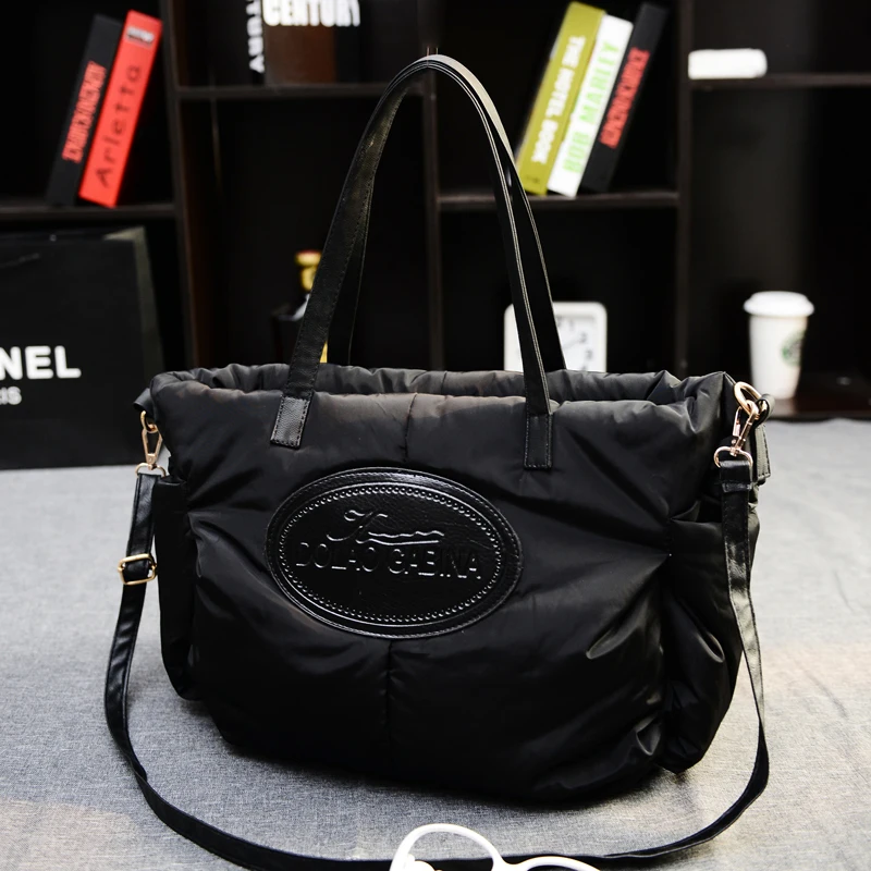 JCPAL New Winter Space Bale Handbag Woman Casual Space Cotton Totes Bag Down Feather Padded Lady Shoulder Crossbody Bag