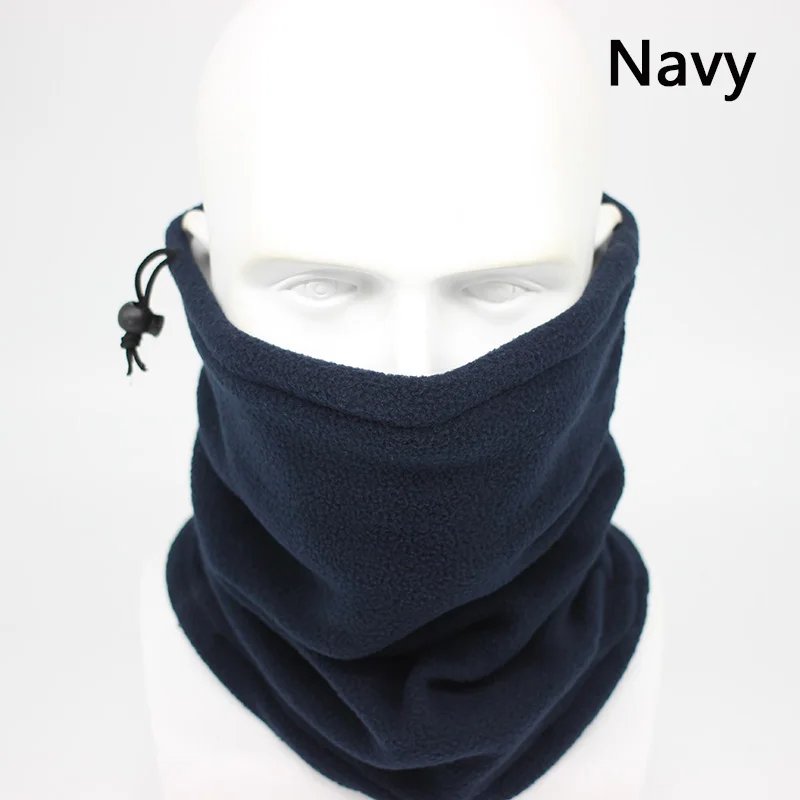 Navy blue Модная мужская зимняя однотонная бандана, повязка на голову, шарф, теплый Многофункциональный бесшовный трубчатый головной шарф, маска для лица, кольцо, шарф унисекс - Цвет: Navy blue