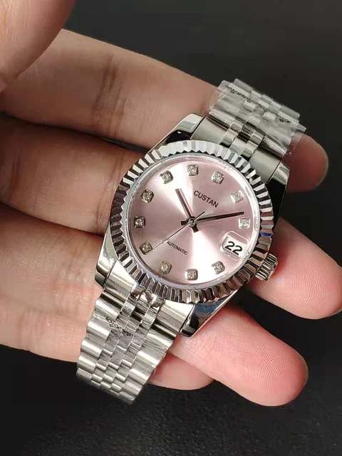 Pink 31mm or 26mm Women Watches Top Brand Luxury Sapphire Glass Stainless Steel Waterproof Calendar Bracelet Watch Ladies Gift 1