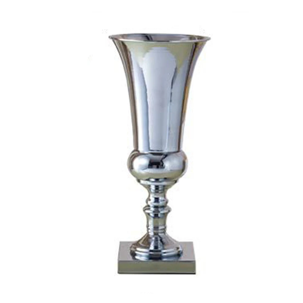 Silver 430mm Праздничный стол на день рождения, вечерние, в европейском стиле, для церемоний, юбилей, с цветочной подставкой, ваза для дома, гостиной, декоративная металлическая - Цвет: Silver 430mm