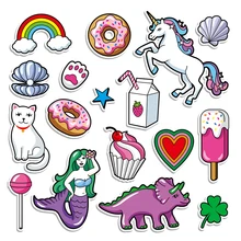 Наклейка с изображением русалки Diy теплопередача на одежде дети патчи пончик пользовательская аппликация моющиеся пончики железные наклейки