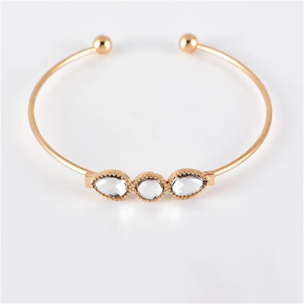 Vintage Gold-plate Crystal Geometric Hollow Bracelets Bangles For Women Boho Adjustable Multiple Layers Bracelet Set Jewelry