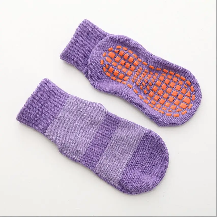 Новинка года, 1 пара коротких носков с рисунками для детей и подростков детские носки для мальчиков нескользящие спортивные носки для футбола для детей возрастом от 1 года до 10 лет - Цвет: Purple Socks