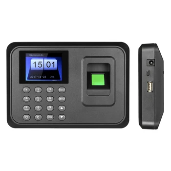 

2.4inch Biometric Fingerprint attendance machine USB Time Card clocker free software password Employee Checking-in Recorder