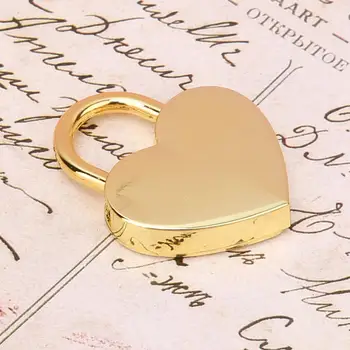 

2 Pcs/set Customize Heart-shaped Padlock&Skeleton Metal Lock for Luggage Diary Book Jewelry Box Decorative Antique Metal Padlock