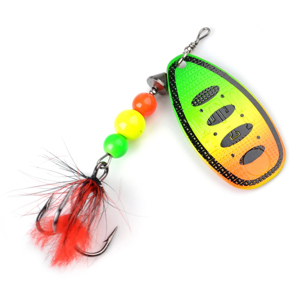 

FTK Spinner Bait Metal Fishing Lure Long Cast Size3#4#5# Hard Baits Bass Pike Spoon Treble Hook Fishing Tackle High Quality
