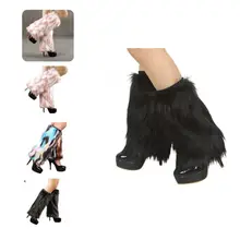 Moda meias de perna engrossar outono inverno leve moda aparência boot cuffs feminino perna aquecedores boot covers