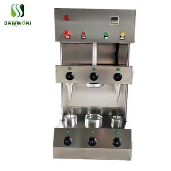 

Commercial 110v 220v handheld Pizza cone machine with 2 cones and 1 round flat cake head Pizza cake making machine