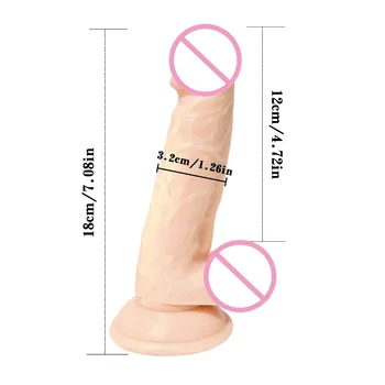7.08 inch/18 cm Realistic Dildos Strapon Thick Giant Dildo Anal Butt with Suction Cup Soft Penis Sex Toys For Women Masturbate 2