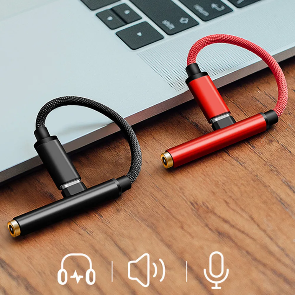 5pcs Usb Type C To 3 5mm Jack Audio Splitter Headphone Cable Earphone Aux 3 5 Adapter Charger Usb c For Xiaomi Mi6 Mix2 125mm