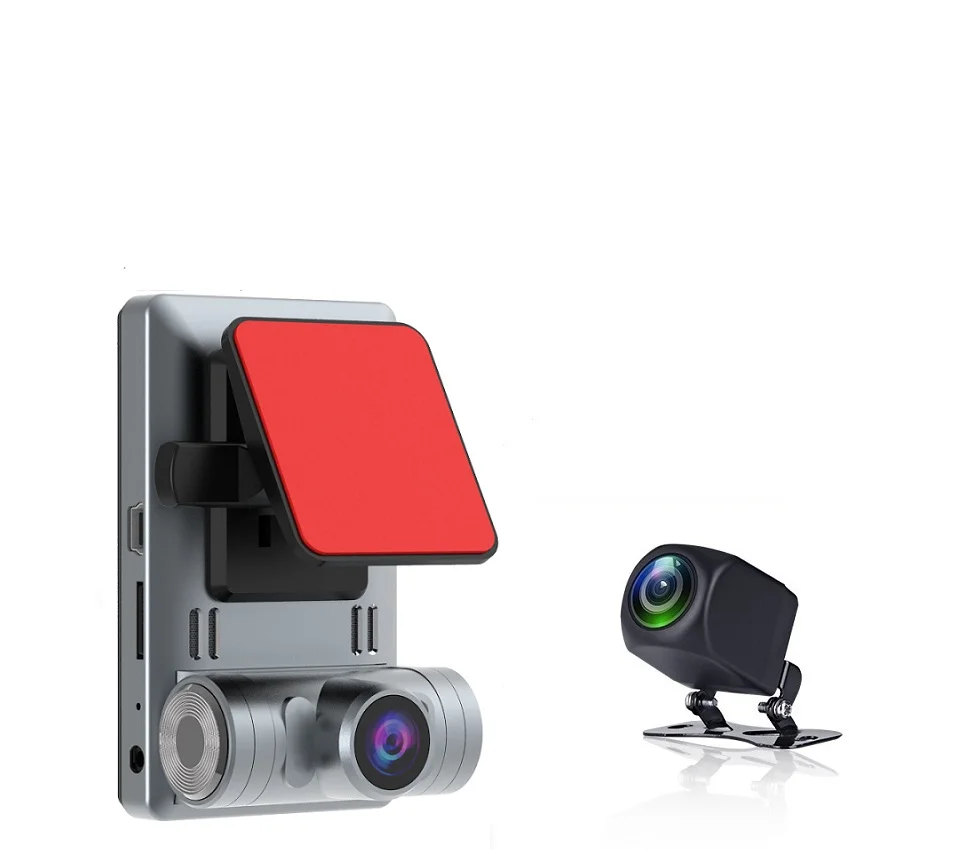 Traço cam registrador de câmera inteligente 3 polegada tela sensível ao toque hd 1296p carro dvr gravador de condução automática lente dupla 24h estacionamento