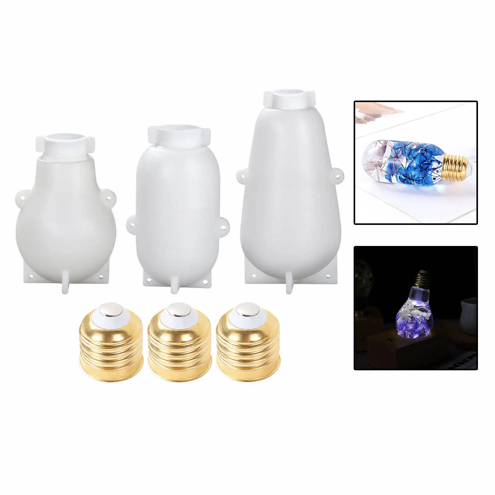 LET'S RESIN Light Bulb Resin Molds 2PCS LED Bulb Silicone Molds for  ResinResi