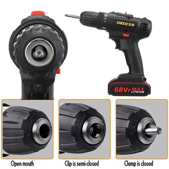 

18V 3200r/min Dual Speed Electric Drill Wireless Screwdriver Cordless Power Tool with DC Lithium-Ion Battery and Drill Bit