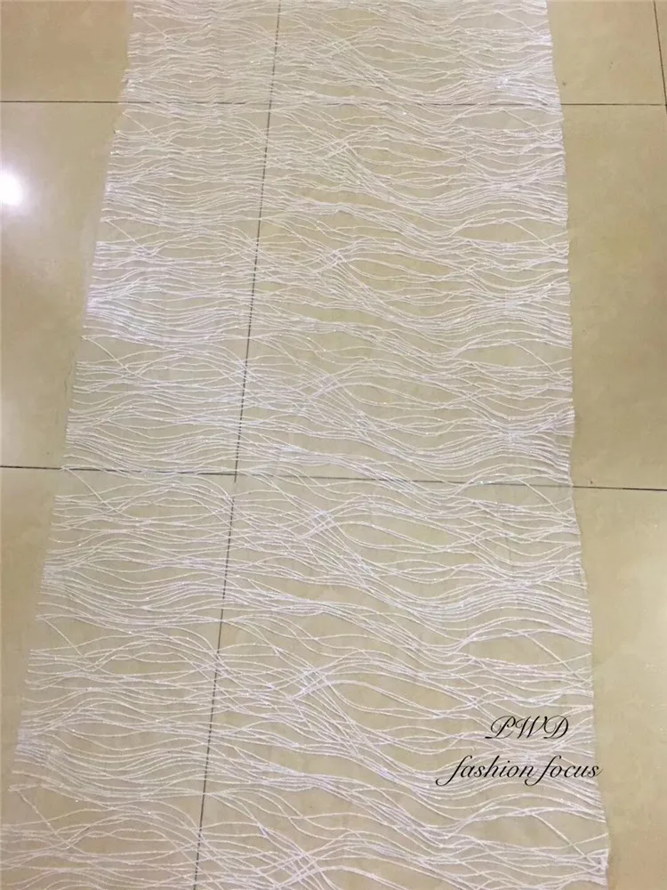 Серебристые волны Дешевые Кружева Африканский тюль кружевная ткань клееный блеск французский чистая кружевная ткань материал