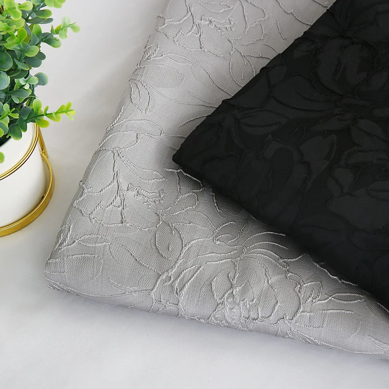 Sudalik Jacquard Clothing Fabric Black And White Fabric Embossed