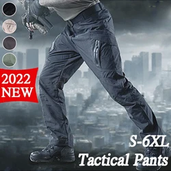 Plus Size Tactical Pants Mens Outdoor Hiking Trekking Cargo Pant Waterproof Oblique Zipper Pocket Quick-drying Sweatpants