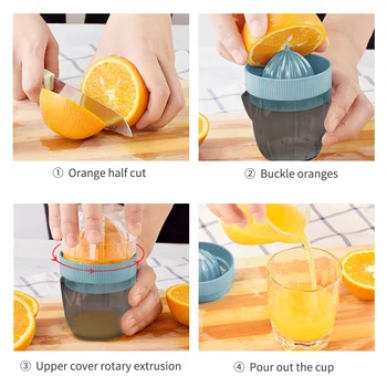 

XYj Orange Lemon Juice Squeeze Tool Mini Fruit Juice Cup Random Color Household Manual Juicer Manual Food Processors Accessories