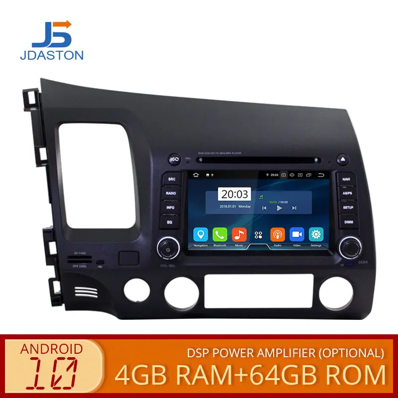 Автомобильный DVD плеер JDASTON Android 10 для HONDA CIVIC 2 Din автомагнитола мультимедиа GPS