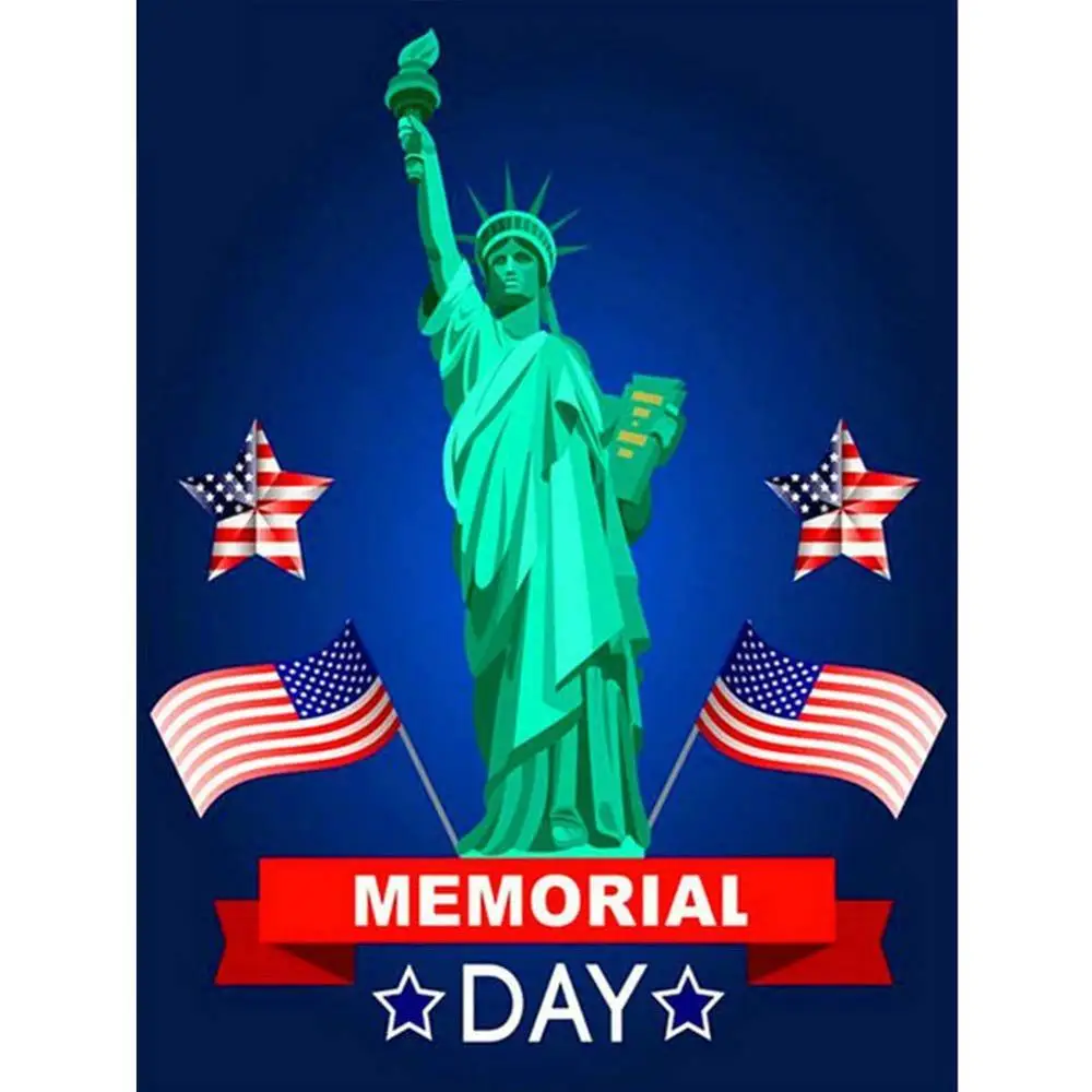 Diamond-Painting 5D Full Drill Rhinestone American Flag And Statue Of Liberty Cross Stitch Home Decor Kits Art | Дом и сад