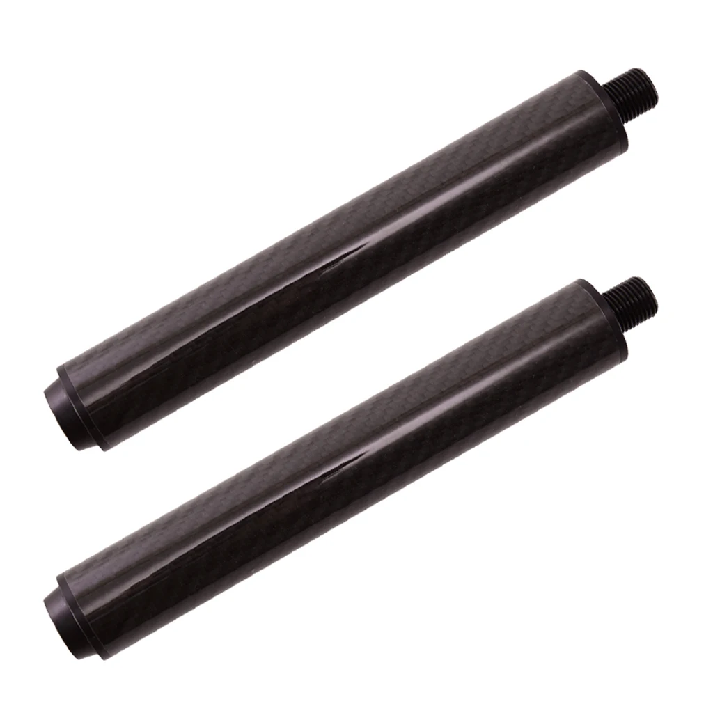 2pcs Carbon Fiber Cue Extension Pool Cue Extender For  Billiards Cue