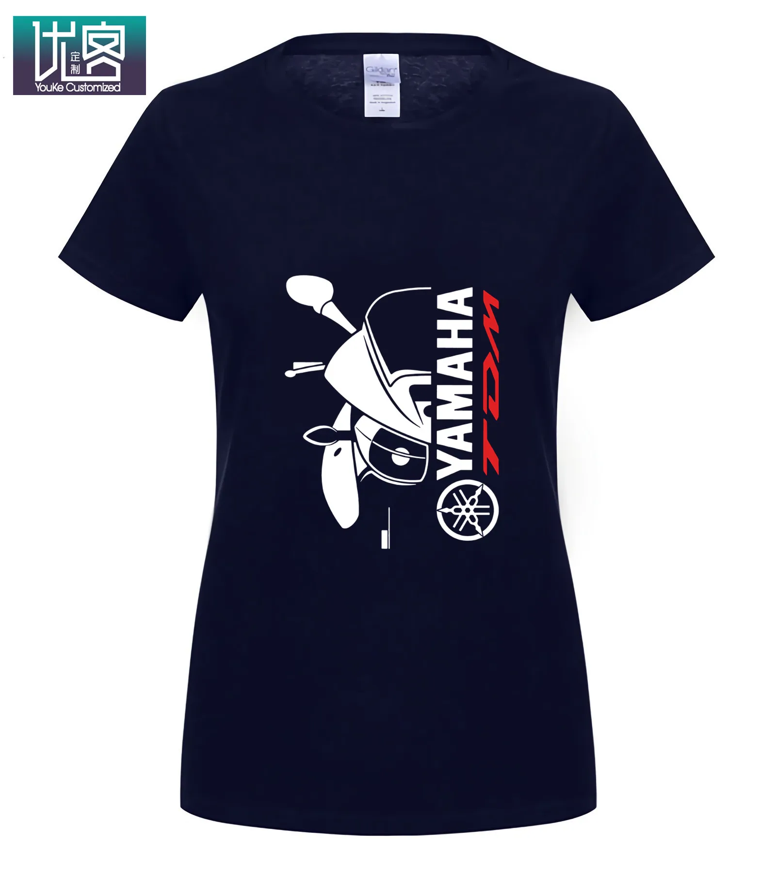 Двухсторонняя футболка Yama Tdm 900 Авто Черная Мужская футболка Летняя мужская футболка с круглым вырезом модные дешевые футболки на заказ - Цвет: Women Navy